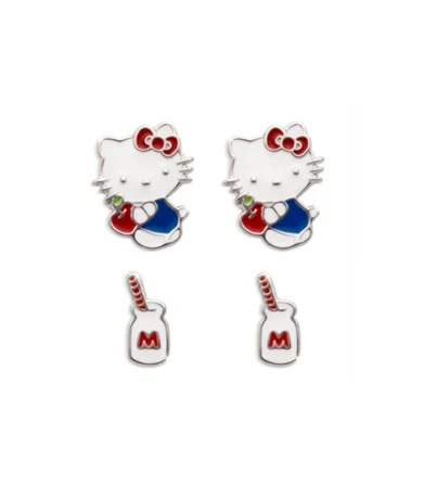 Aretes Hello Kitty B129 Plateado