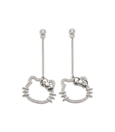 Aretes Hello Kitty B133 Plateado