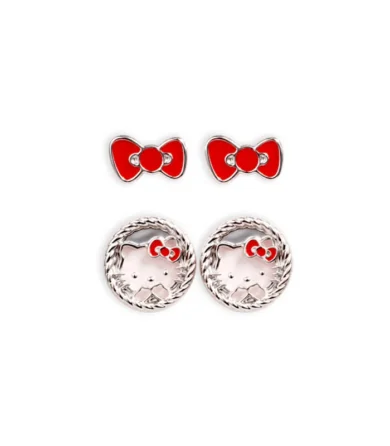 Aretes Hello Kitty B134 Plateado