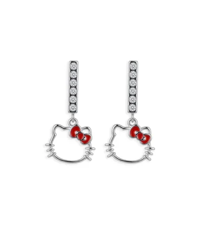 Aretes Hello Kitty B137 Plateado