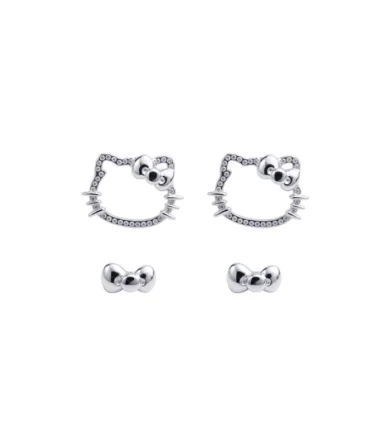 Aretes Hello Kitty B141 Plateado